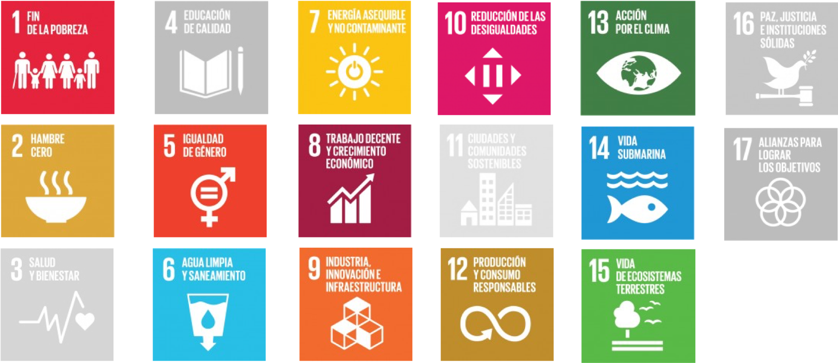 Cuadro de los Objetivos de Desarrollo Sostenible de la ONU