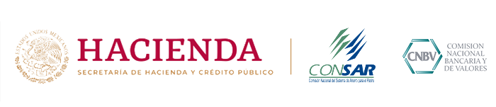 Logo hacienda, consar y Comisión nacional bancaria